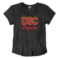 USC Trojans Women's Black Cursive Tri-Blend T-Shirt